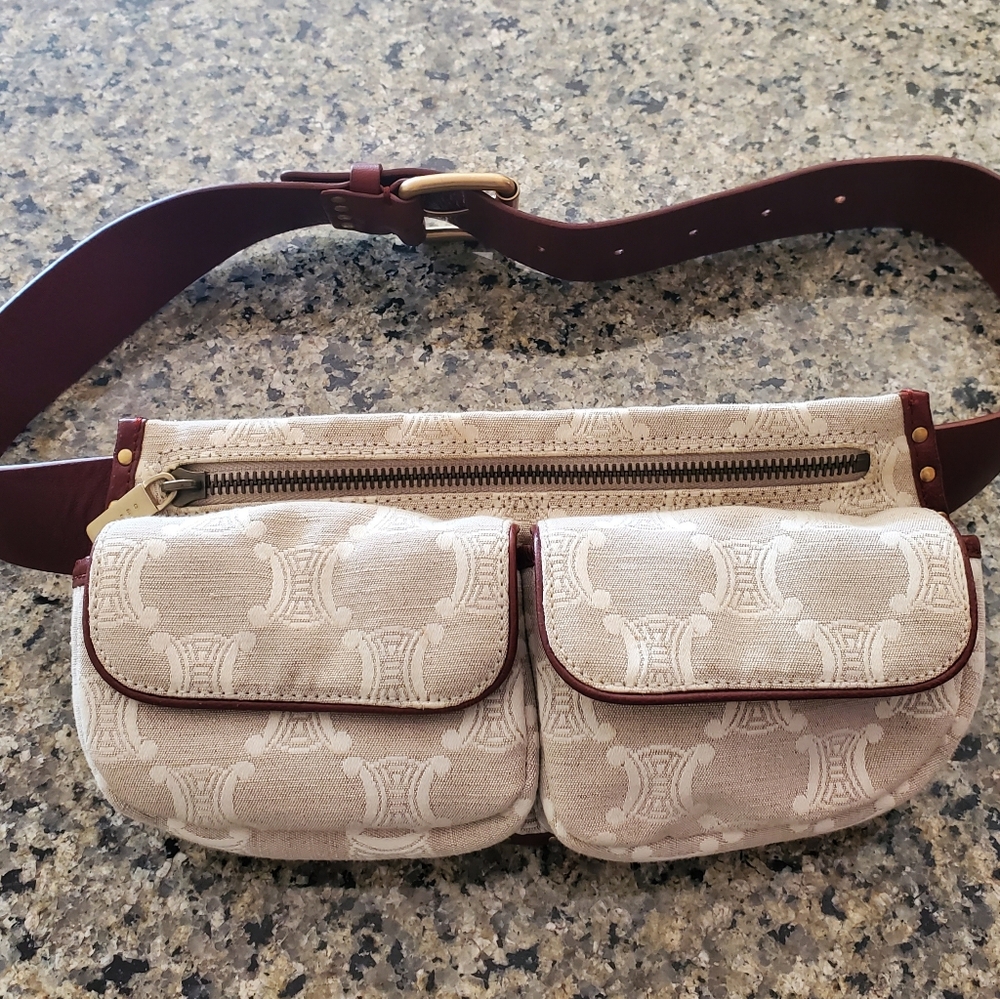 Celine Macadam - Light beige canvas/leather belt bag